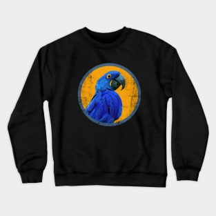 Polygonal art of Hyacinth macaw bird. Crewneck Sweatshirt